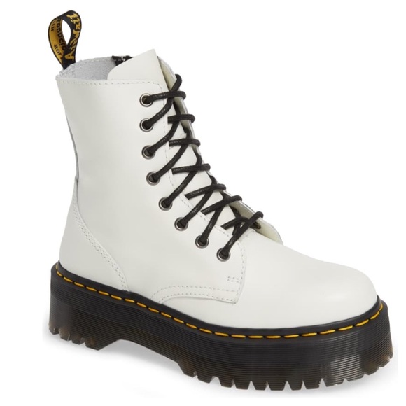 Dr. Martens Shoes - Dr. Martens Jadon Platform Boots White Polished